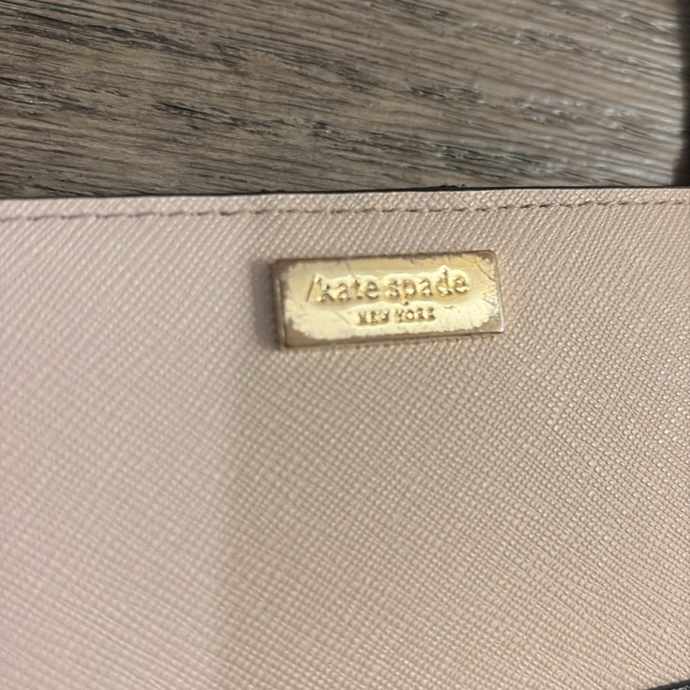 [Kate Spade] Stacy Laurel Way Soft Porcelain Colorblock Black & Pale Pink Wallet - Picture 5 of 15